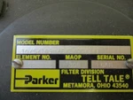 Parker Tell Tale Filter Division, Cast Iron Housing, Model 10/S/149/E/2/CC/1/7. Fixed Price $350.00.