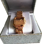 Women's Kenneth Cole New York Watch Hexagon Case Gold Chain Band Analog Quartz. Fixed Price $29.95.