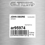 AR95974 Spider Fits John Deere (new Aftermarket). Fixed Price $96.18.