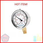 Uharbour Glycerin Filled Vacuum Pressure Gauge, 2-1/2" Clear DIAL,1/4"NPT Bottom. Fixed Price $17.63.