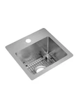 Elkay Crosstown 15" Undermount Single Basin Stainless Steel Bar Sink With Rack. Fixed Price $100.00.