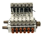 Smc Manifold W/ 6X VQZ2151-3YZ1 Solenoid Air Valve 24VDC, 0.15 0.7MPA. Fixed Price $100.00.