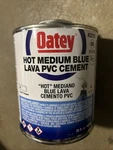 Oatey Hot Medium Blue Lava Pvc Cement 32-OUNCE Can Quart 32163 New. Fixed Price $44.00.