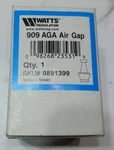 Watts Regulator 909 Aga Air Gap For 1/2" Female Npt Reduced Pressure Zone (rpz). Fixed Price $47.89.
