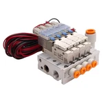 Smc VQZ01-GCN003 Solenoid Valve Manifold, 4-STATION, 0.7MPA, RC1/8, 24VDC Coils. Fixed Price $150.00.