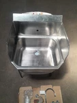 Sani-lav Stainless Steal Hand Washing Sink 18L X 19W 16.5D With Faucet, Pedals. Fixed Price $300.00.